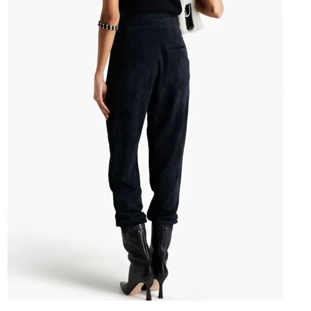Isabel Marant Vilardo Corduroy High Waisted Belted Trouser Pants Faded Black 42 - Picture 2 of 10